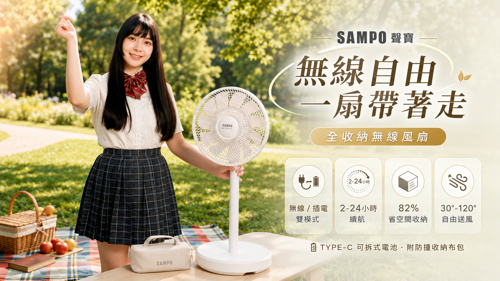 聲寶｜DC馬達無線風扇